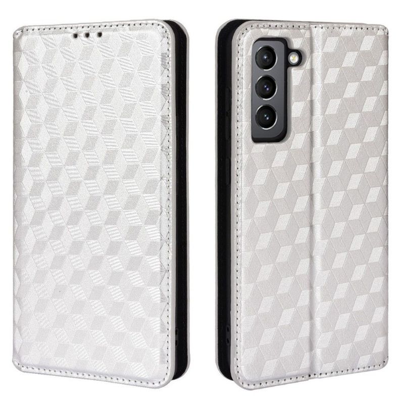 Flipové Pouzdro Na Samsung Galaxy S21 FE Kožené Pouzdro Návrh Geometrie