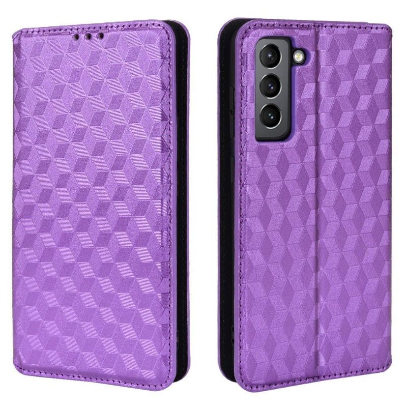 Flipové Pouzdro Na Samsung Galaxy S21 FE Kožené Pouzdro Návrh Geometrie