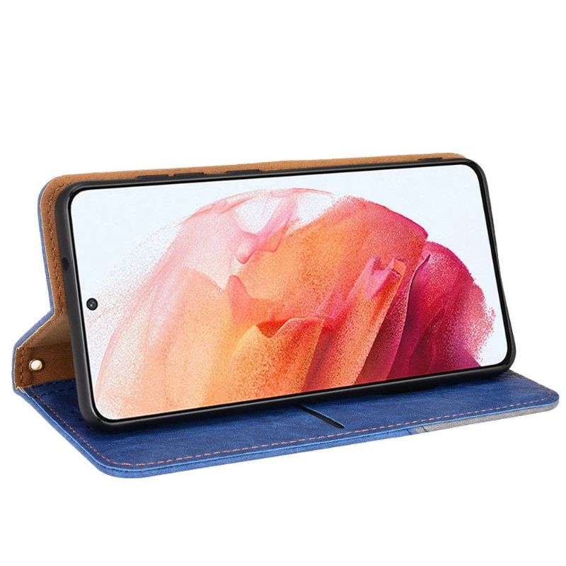 Flipové Pouzdro Na Samsung Galaxy S21 FE Kožené Pouzdro Retro Umělá Kůže