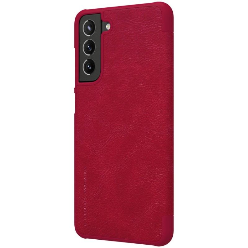 Flipové Pouzdro Na Samsung Galaxy S21 FE Kožený Efekt Řady Qin