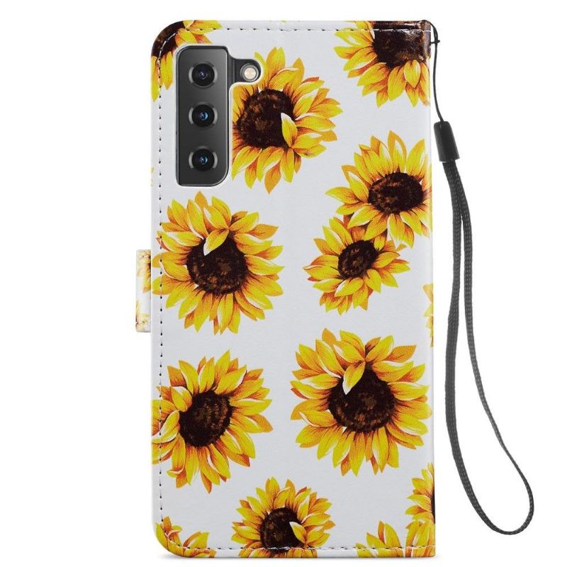Flipové Pouzdro Na Samsung Galaxy S21 FE Květ Slunečnice