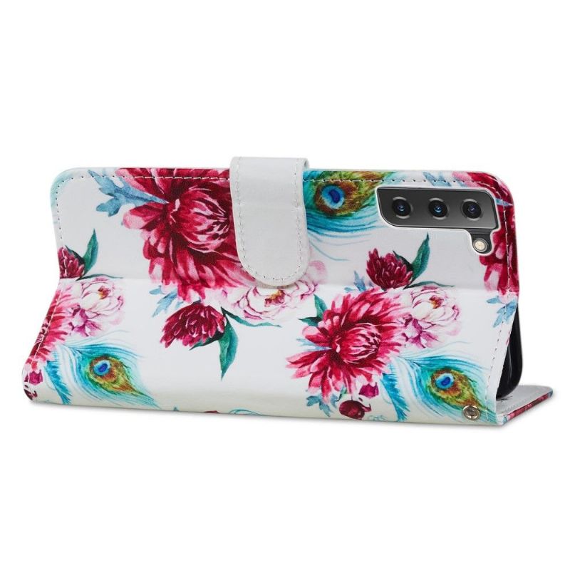 Flipové Pouzdro Na Samsung Galaxy S21 FE Paví Květ
