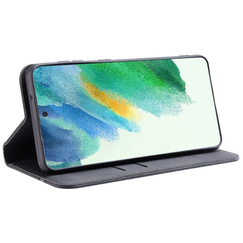 Kožené Pouzdro Na Samsung Galaxy S21 FE Držák Karet Řady Waltz 001