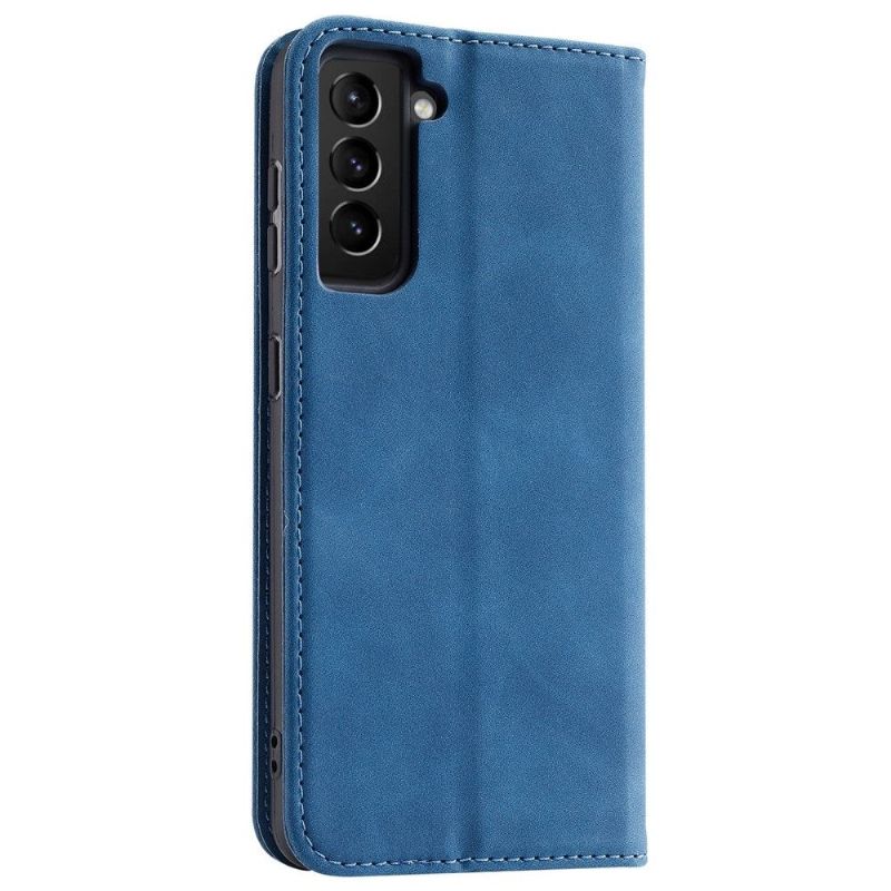 Kožené Pouzdro Na Samsung Galaxy S21 FE Držák Karet Řady Waltz 001