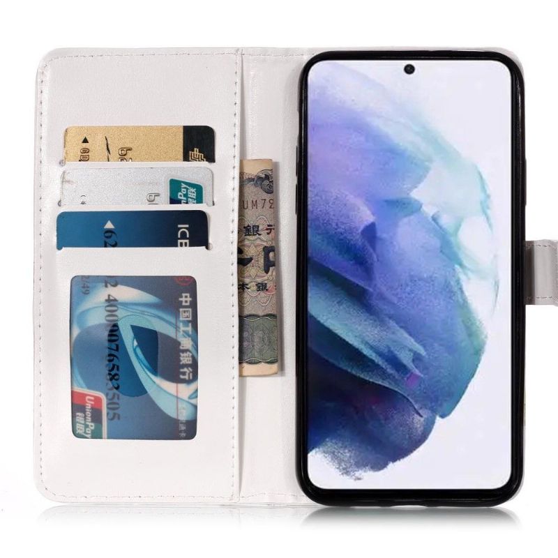 Kožené Pouzdro Na Samsung Galaxy S21 FE Leopardí Vzor