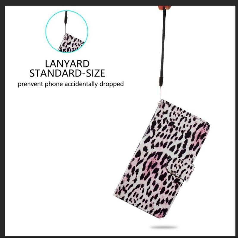 Kožené Pouzdro Na Samsung Galaxy S21 FE Leopardí Vzor