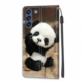 Kožené Pouzdro Na Samsung Galaxy S21 FE Malá Panda