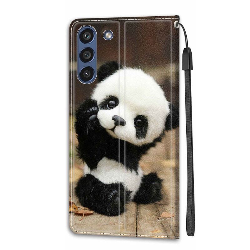 Kožené Pouzdro Na Samsung Galaxy S21 FE Malá Panda
