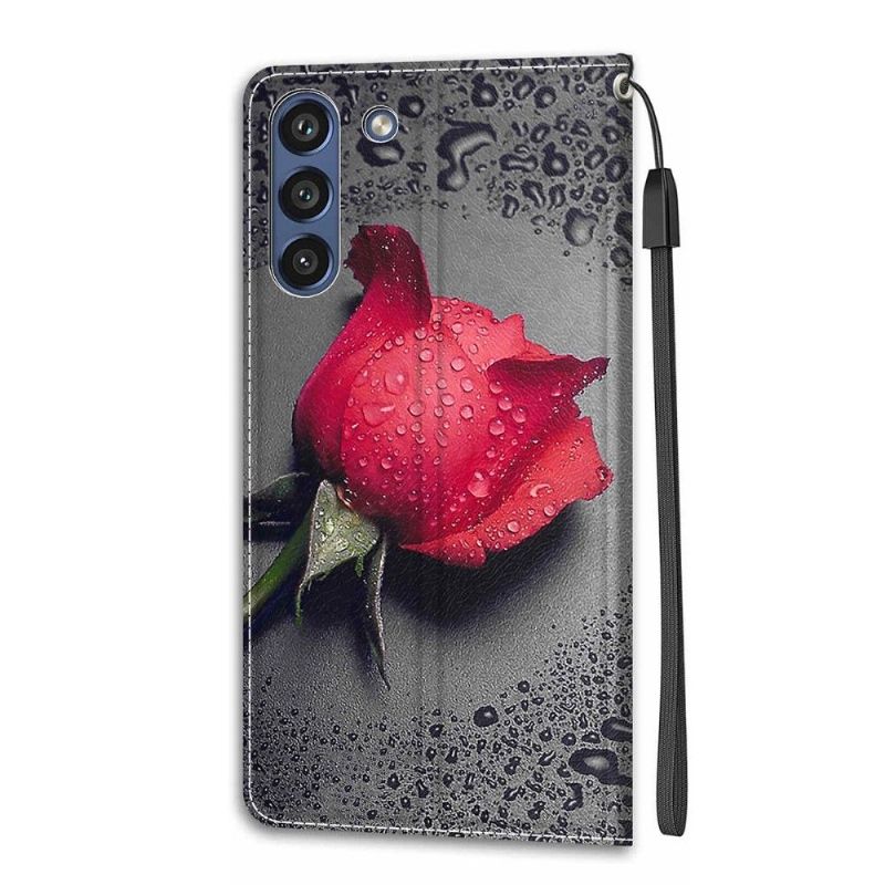 Kožené Pouzdro Na Samsung Galaxy S21 FE Růžová