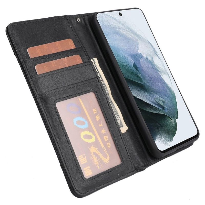 Kryt Flipové Pouzdro Na Samsung Galaxy S21 FE 2v1 Odnímatelná Kůže