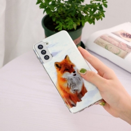 Kryt Na Samsung Galaxy S21 FE Fluorescenční Červená Liška