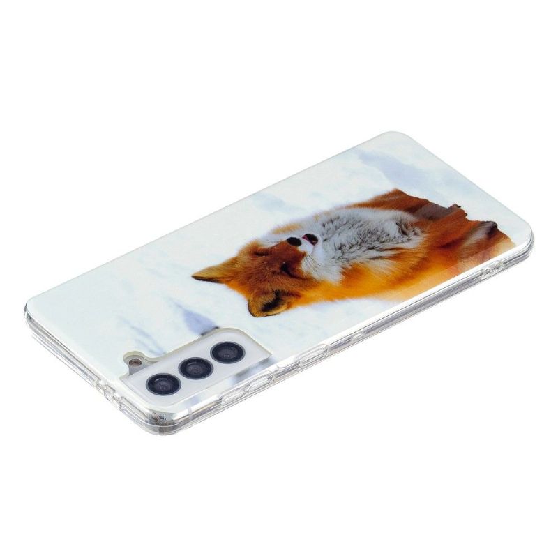 Kryt Na Samsung Galaxy S21 FE Fluorescenční Červená Liška