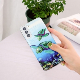 Kryt Na Samsung Galaxy S21 FE Fluorescenční Želvy
