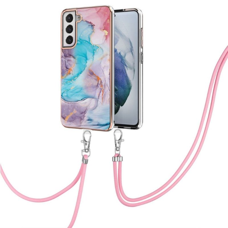 Kryt Na Samsung Galaxy S21 FE Na Lana Modrý Mramor
