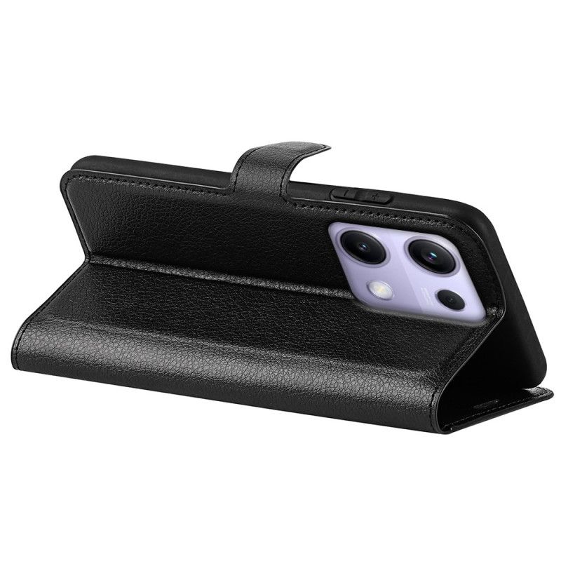 Kožený Kryt Xiaomi Redmi Note 14s Klasická Umělá Kůže S Liči