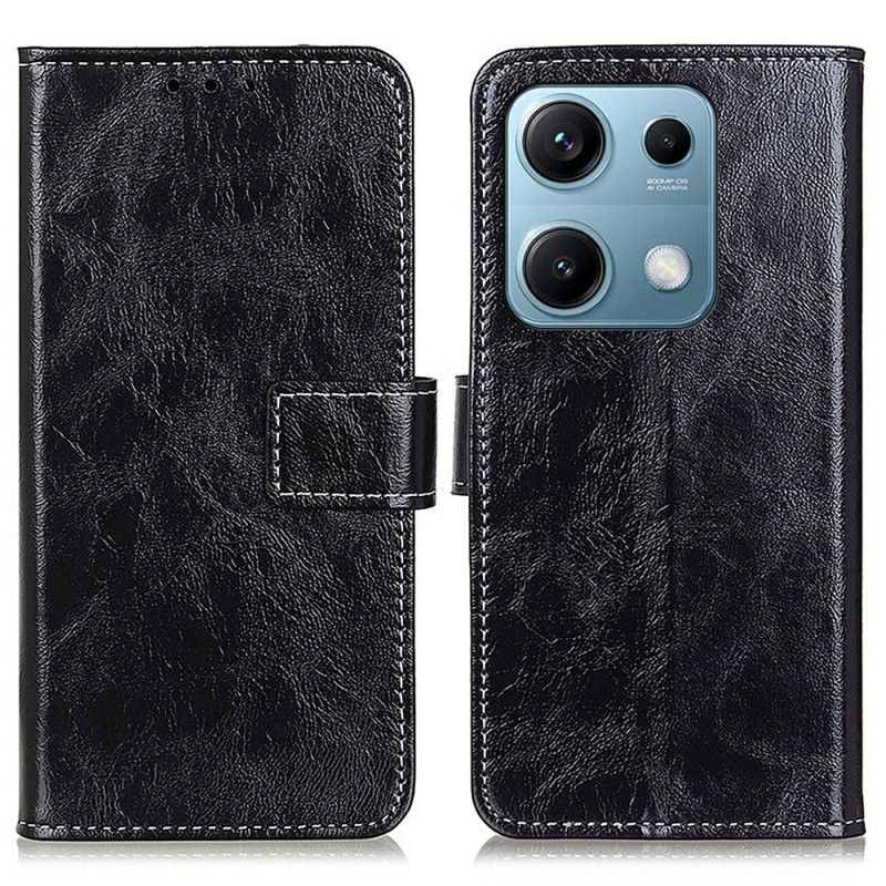 Kožený Kryt Xiaomi Redmi Note 14s Lesklá Umělá Kůže