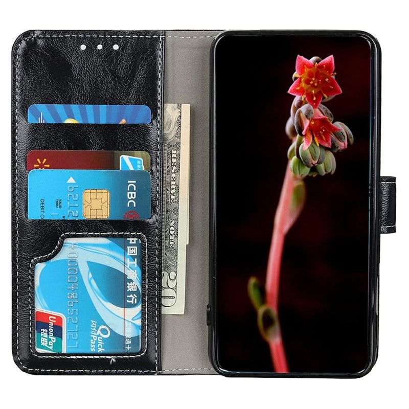 Kožený Kryt Xiaomi Redmi Note 14s Lesklá Umělá Kůže