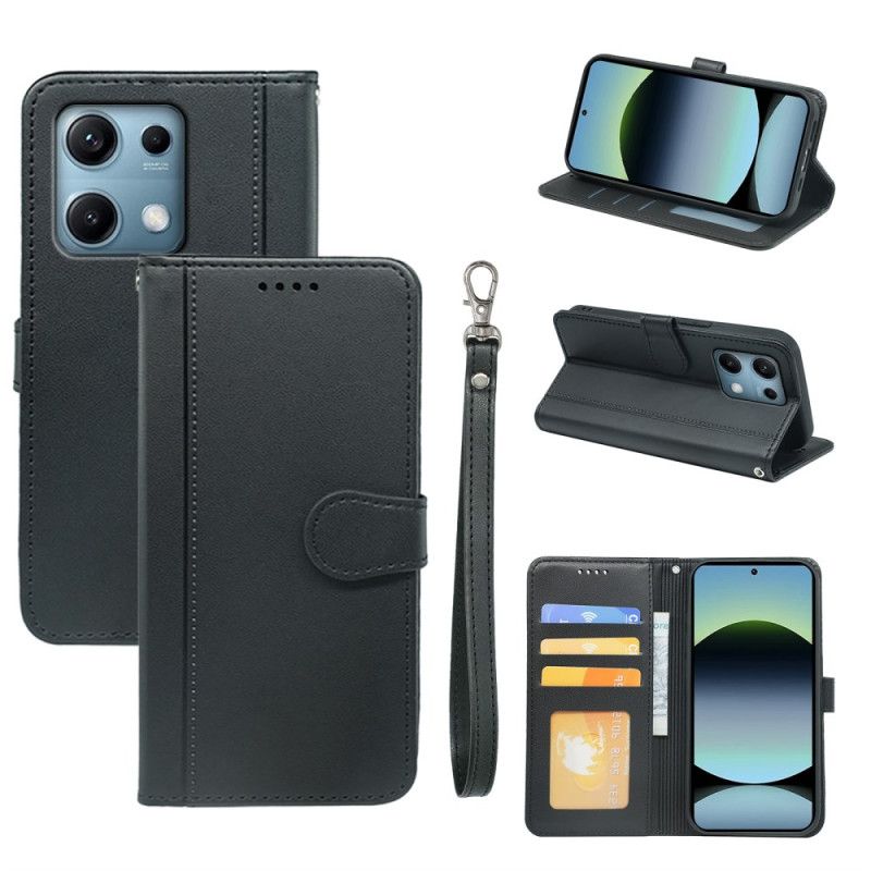 Kožený Kryt Xiaomi Redmi Note 14s Ozdoba Popruhu