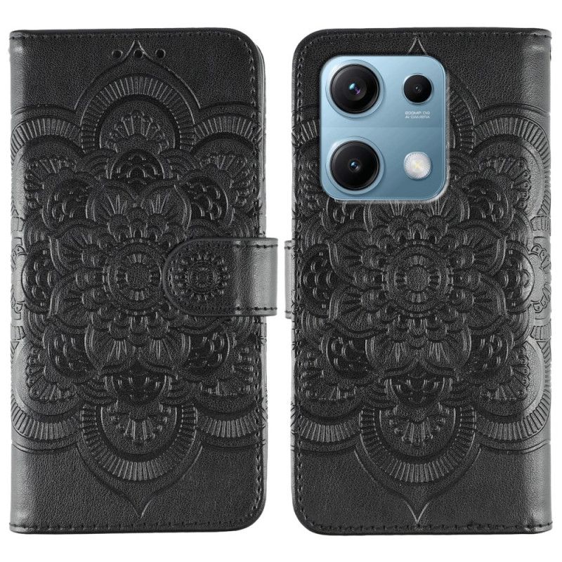 Kožený Kryt Xiaomi Redmi Note 14s Vzorovaná Mandala