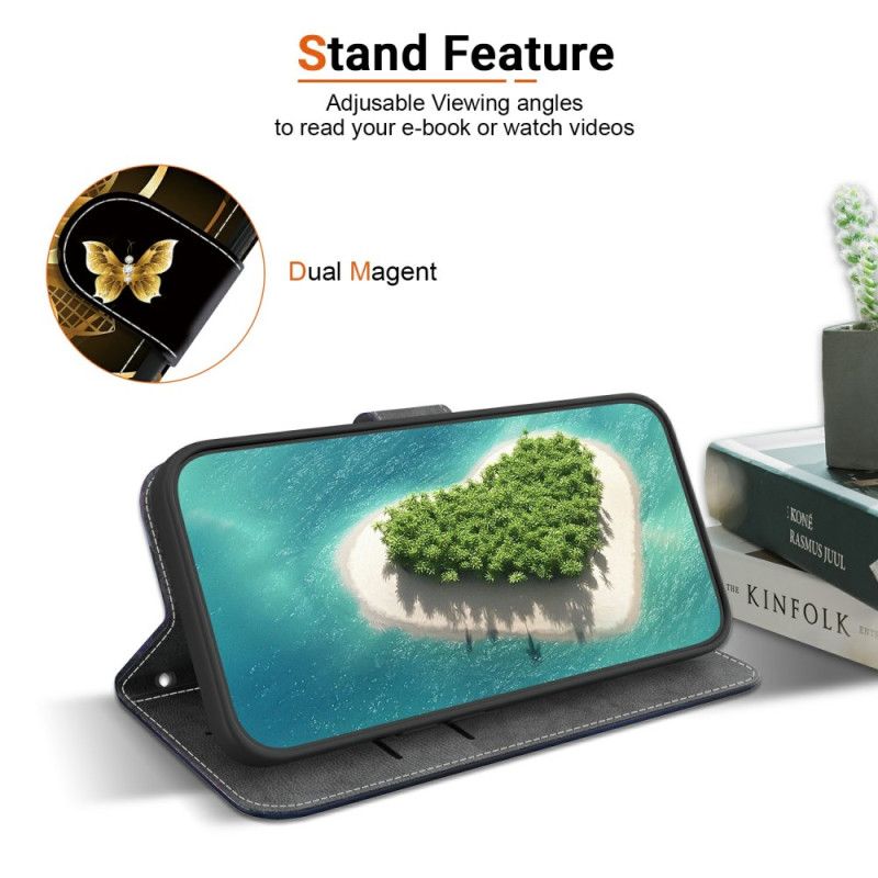 Peněženková Pouzdra Xiaomi Redmi Note 14s Kryty Na Mobil Zlatý Květinový Vzor