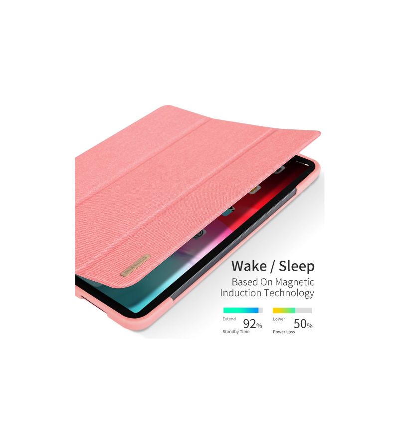 iPad Pro 11" 2018 – Pouzdro Canvas Effect Premium – Růžové