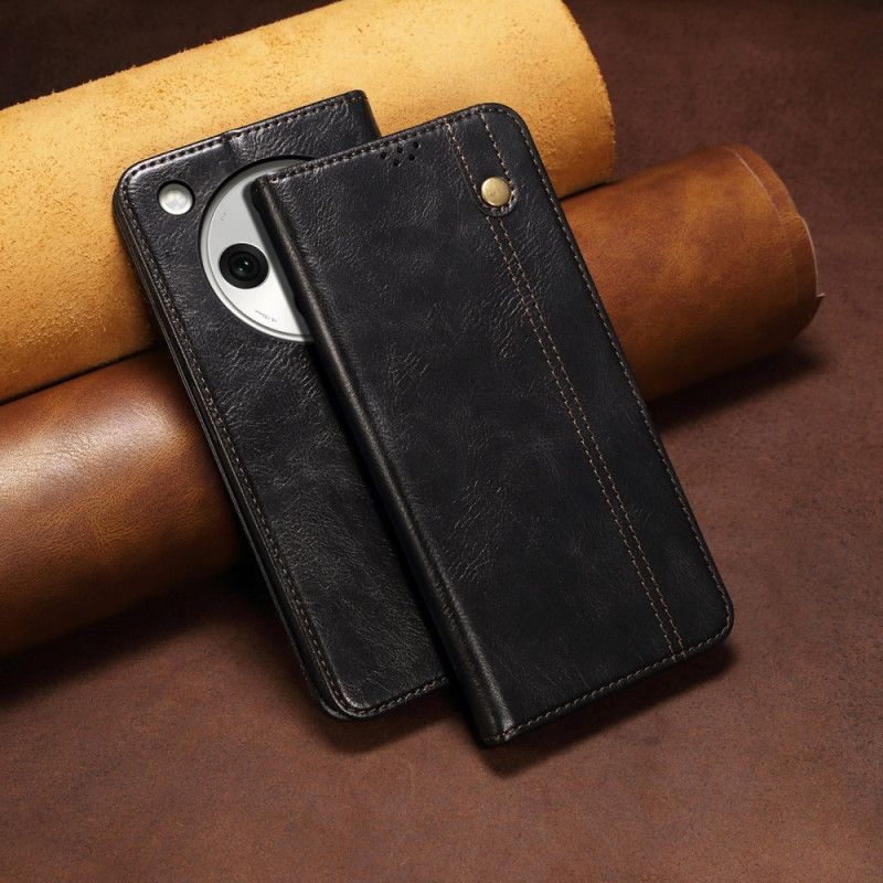 Kožené Pouzdro Folio Na Oppo Find X8 Voskovaná Umělá Kůže