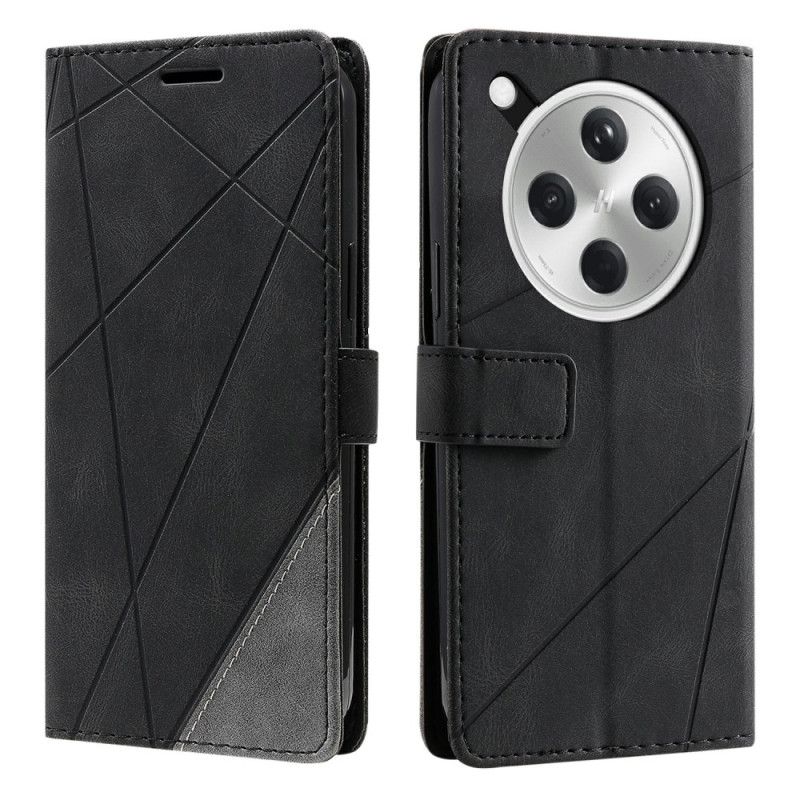 Kožený Kryt Na Oppo Find X8 Dvoubarevný Pruh Vzor