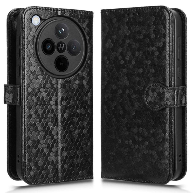 Kožený Kryt Oppo Find X8 Lesklý Pásek S Puntíky