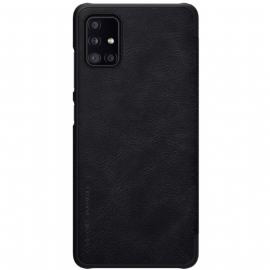 Flipové Pouzdro Na Samsung Galaxy A51 5G Kožený Efekt Řady Qin