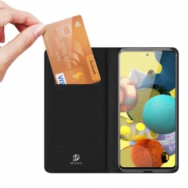 Flipové Pouzdro Na Samsung Galaxy A51 5G Obchodní Saténový Efekt
