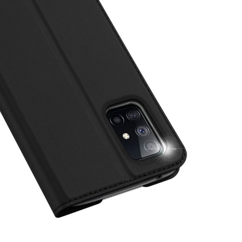 Flipové Pouzdro Na Samsung Galaxy A51 5G Obchodní Saténový Efekt