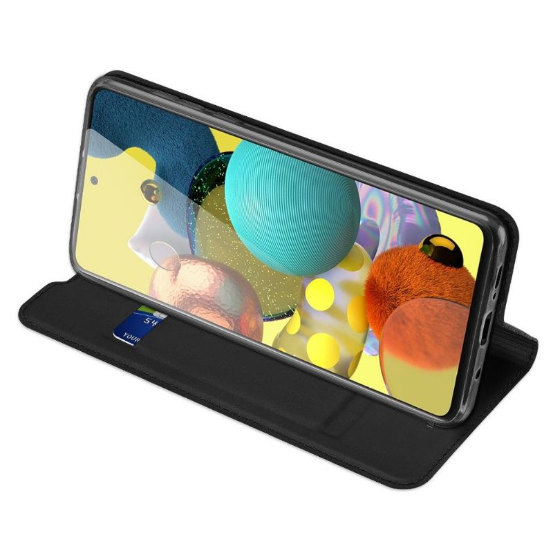 Flipové Pouzdro Na Samsung Galaxy A51 5G Obchodní Saténový Efekt