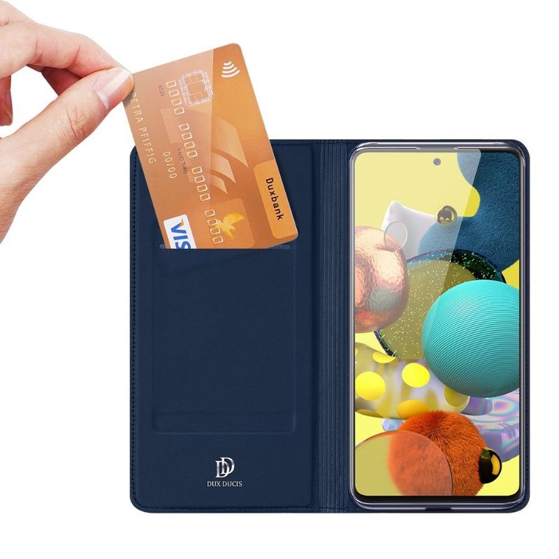 Flipové Pouzdro Na Samsung Galaxy A51 5G Obchodní Saténový Efekt