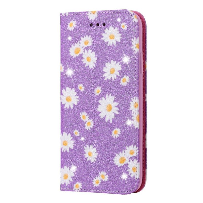 Flipové Pouzdro Na Samsung Galaxy A51 5G Sedmikrásky - Fialová
