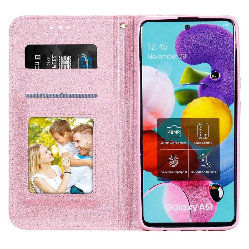 Flipové Pouzdro Na Samsung Galaxy A51 5G Sedmikrásky - Fialová