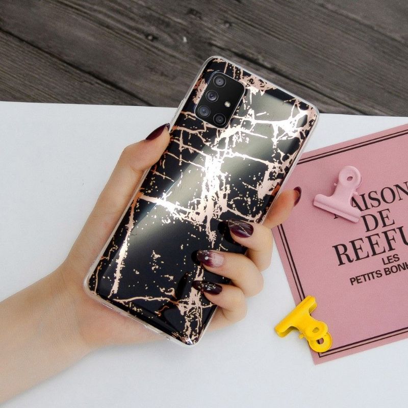 Kryt Na Samsung Galaxy A51 5G Flexibilní Kovový Mramor