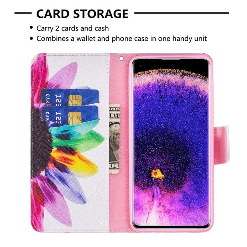 Flipové Pouzdro Na Oppo Reno 7 Barevné Okvětní Lístky