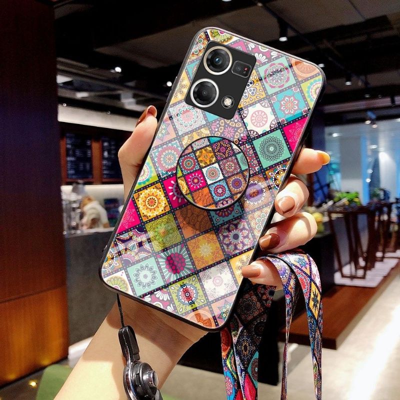 Kryt Na Oppo Reno 7 Mandalový Kaleidoskop Se Stojanem