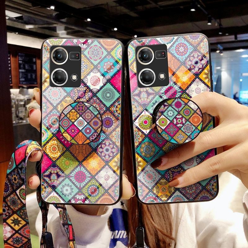 Kryt Na Oppo Reno 7 Mandalový Kaleidoskop Se Stojanem