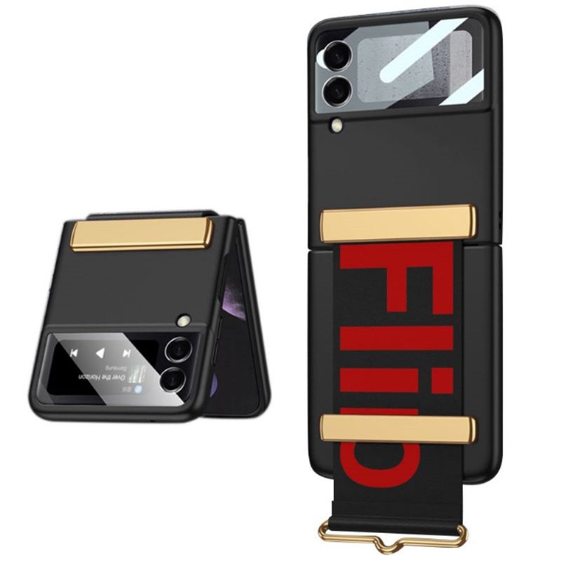 Kryt Na Samsung Galaxy Z Flip 3 5G Flipové Pouzdro Dopis S Páskem