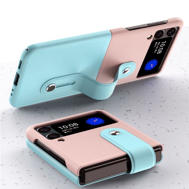 Kryt Na Samsung Galaxy Z Flip 3 5G Flipové Pouzdro Dvoubarevný Silikonový Pásek