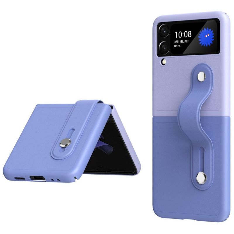 Kryt Na Samsung Galaxy Z Flip 3 5G Flipové Pouzdro Dvoubarevný Silikonový Pásek
