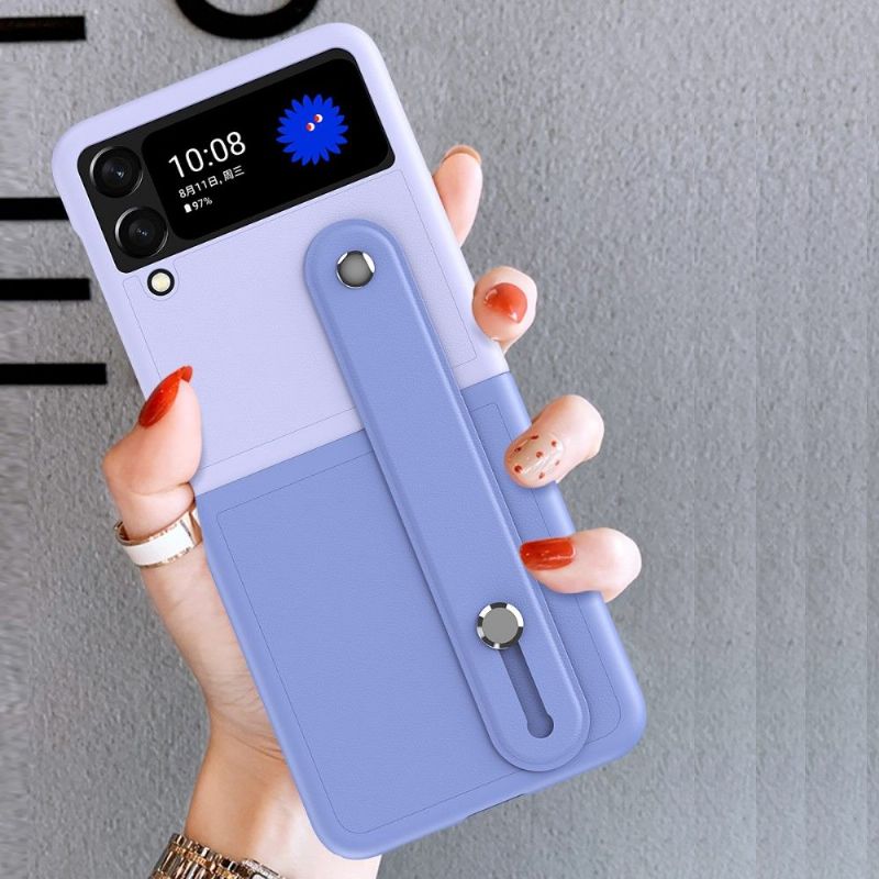 Kryt Na Samsung Galaxy Z Flip 3 5G Flipové Pouzdro Dvoubarevný Silikonový Pásek