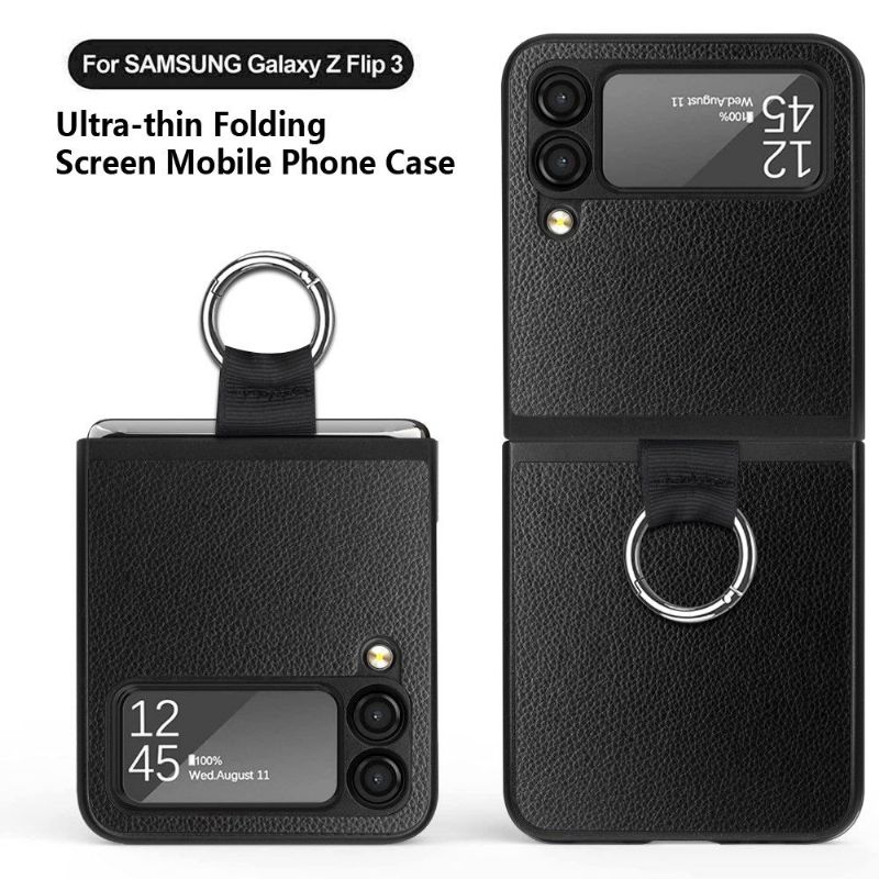 Kryt Na Samsung Galaxy Z Flip 3 5G Prsten Z Umělé Kůže