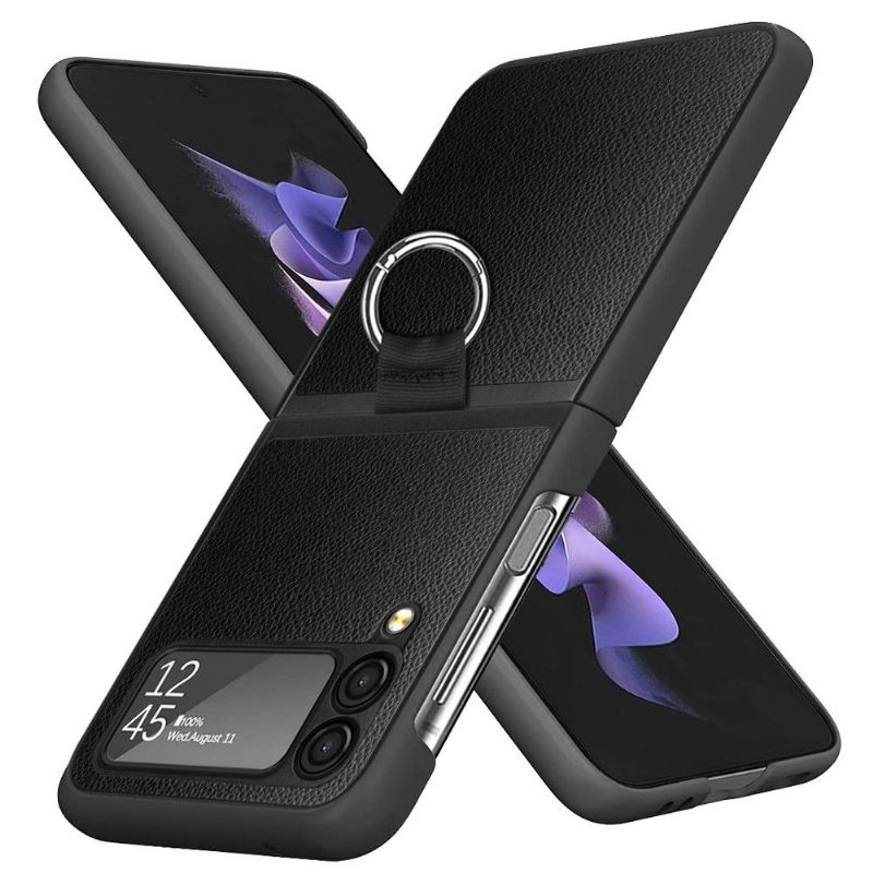 Kryt Na Samsung Galaxy Z Flip 3 5G Prsten Z Umělé Kůže