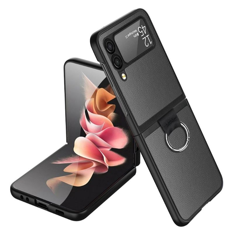 Kryt Na Samsung Galaxy Z Flip 3 5G Prsten Z Umělé Kůže
