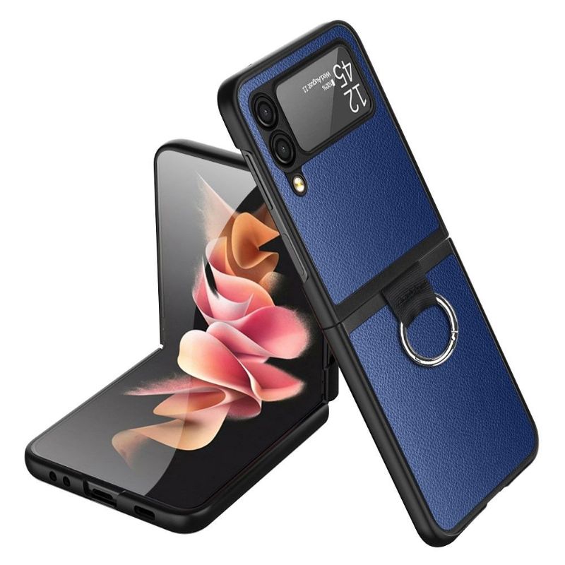 Kryt Na Samsung Galaxy Z Flip 3 5G Prsten Z Umělé Kůže