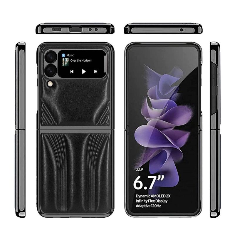 Kryty Na Mobil Na Samsung Galaxy Z Flip 3 5G Flipové Pouzdro Luxusní Vintage Kožený Efekt