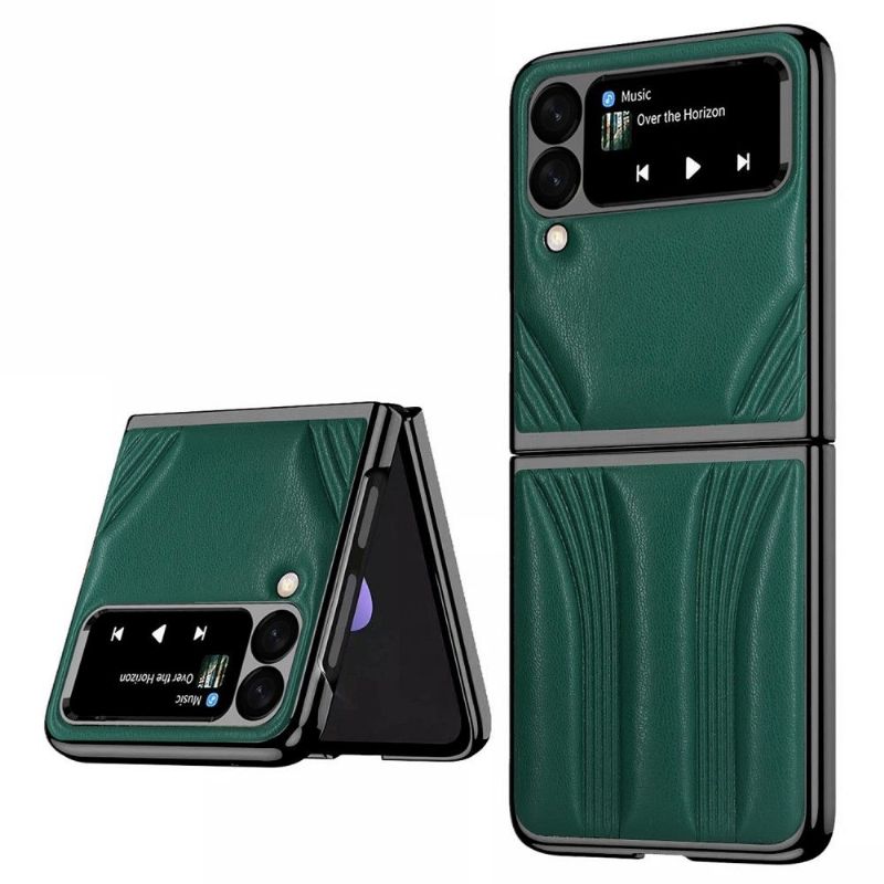 Kryty Na Mobil Na Samsung Galaxy Z Flip 3 5G Flipové Pouzdro Luxusní Vintage Kožený Efekt