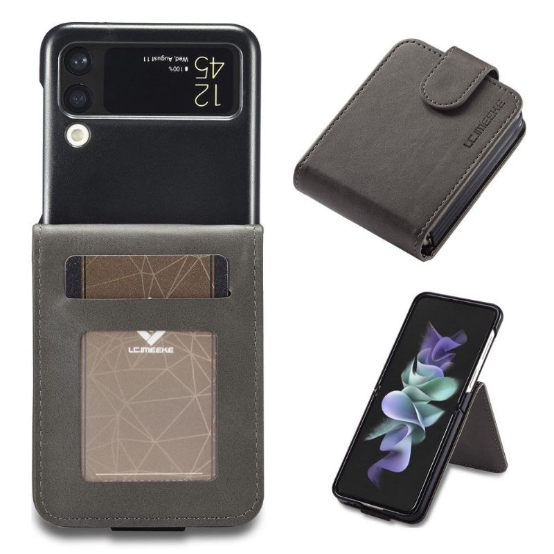 Pouzdra Na Samsung Galaxy Z Flip 3 5G Kožený Držitel Karty S Efekty